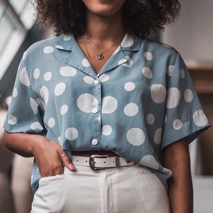 Light Blue Polka Dot Shirt